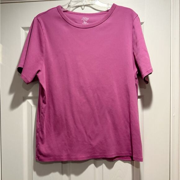J Crew Slub Cotton Tee Pink Short Sleeve Shirt G1438 Top Plus Size Fit 2X - Picture 7 of 14